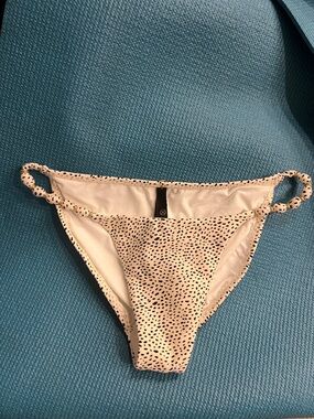 NWOT Vix Paula Hermanny Margot Bead String Bikini Bottom Small White Dot Multi